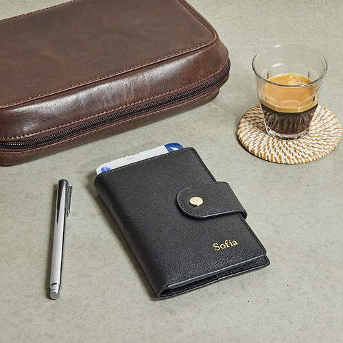 Personalised Black Saffiano Travel Organiser