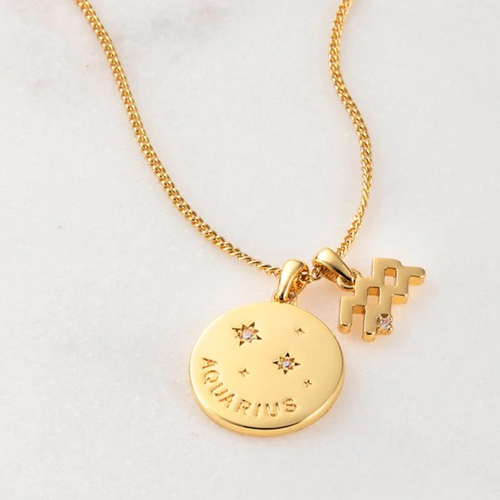 Aquarius zodiac clearance sign necklace