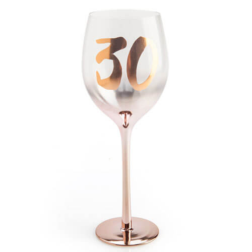 30th Birthday Blush Wine Glass | Gifts 