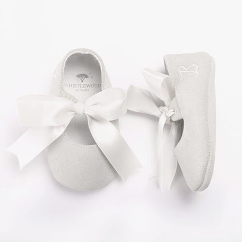 silver sparkly baby shoes